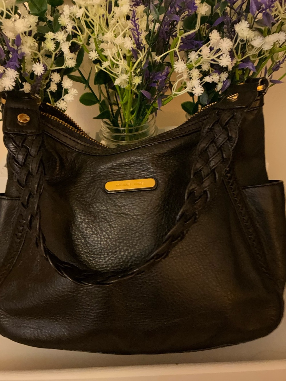 MICHEAL KORS BLACK LEATHER BAG🌺